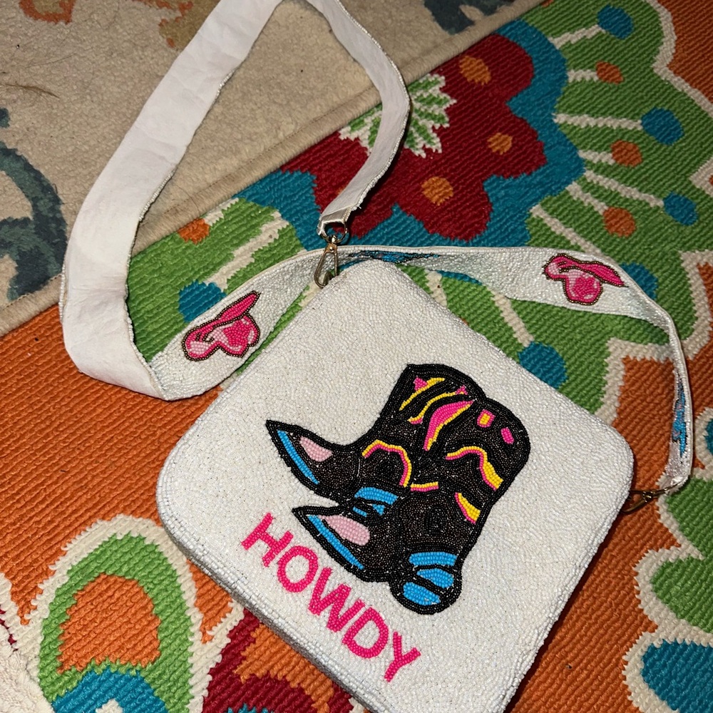 Howdy Boot Bag - White and Multicolor